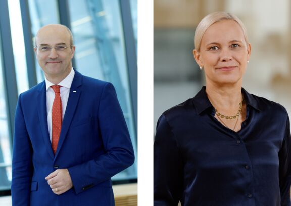 Portriats of Rector Ulrich Rüdiger and prof. Sabine Brück-Dürkop